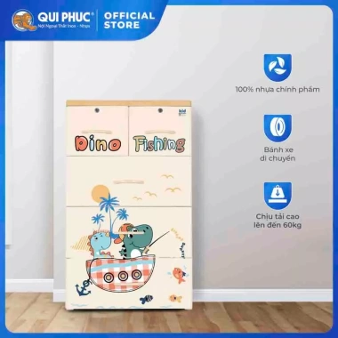Tủ nhựa Kid 4 tầng QUI PHÚC – tủ đựng quần áo bé an toàn, hoạt tiết dễ thương, giảm giá 21% – giá 1.012.700 VND Tủ nhựa Kid 4 tầng QUI PHÚC – tủ đựng quần áo bé an toàn, hoạt tiết dễ thương, giảm giá 21% – giá 1.012.700 VND