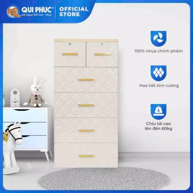 Tủ nhựa Paris 5 tầng QUI PHÚC - Tủ đựng quần áo bé rộng rãi, chắc chắn, tiện lợi, giảm giá 20% Tủ nhựa Paris 5 tầng QUI PHÚC - Tủ đựng quần áo bé rộng rãi, chắc chắn, tiện lợi, giảm giá 20%
