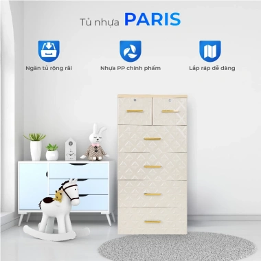 Tủ nhựa Paris 5 tầng QUI PHÚC - Tủ đựng quần áo bé rộng rãi, chắc chắn, tiện lợi, giảm giá 20% 3 Tủ nhựa Paris 5 tầng QUI PHÚC - Tủ đựng quần áo bé rộng rãi, chắc chắn, tiện lợi, giảm giá 20% 3