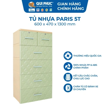 Tủ nhựa Paris 5 tầng QUI PHÚC - Tủ đựng quần áo bé rộng rãi, chắc chắn, tiện lợi, giảm giá 20% 8 Tủ nhựa Paris 5 tầng QUI PHÚC - Tủ đựng quần áo bé rộng rãi, chắc chắn, tiện lợi, giảm giá 20% 8