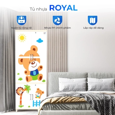 Tủ nhựa Royal QUI PHÚC - Tủ treo quần áo rộng rãi, bền chắc, tiện lợi, an toàn sức khoẻ, tặng móc, giá ưu đãi 1.723.639 VND 2