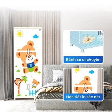 Tủ nhựa Royal QUI PHÚC - Tủ treo quần áo rộng rãi, bền chắc, tiện lợi, an toàn sức khoẻ, tặng móc, giá ưu đãi 1.723.639 VND 4