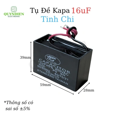 Tụ Quạt 16uF 450V - Tụ Khởi Động Dùng Sửa Chữa, Thay Thế Quạt Máy Bơm và Điều Hòa - Quỳnh Diễn 44k 2