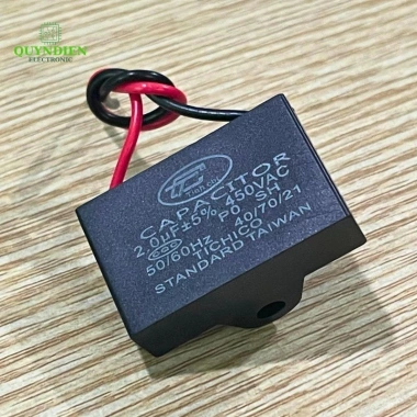 Tụ Quạt 2uF 450V - Tụ Khởi Động Chất Lượng, Thay Thế Được Tin Cậy cho Quạt Máy Bơm và Điều Hòa - Linh Kiện Quỳnh Diễn