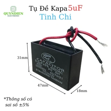 Tụ Quạt 5uF 450V Tụ Khởi Động Dùng Sửa Chữa Thay Thế Quạt Máy Bơm Điều Hòa Linh Kiện Quỳnh Diễn 18.800 VND