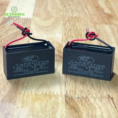 Tụ Quạt 8uF 450V - Tụ Khởi Động Dùng Sửa Chữa Thay Thế Quạt Máy Bơm & Điều Hòa, Giá chỉ 28.518đ | Linh Kiện Quỳnh Diễn 3