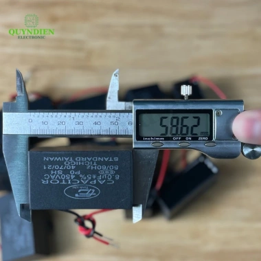 Tụ Quạt 8uF 450V - Tụ Khởi Động Dùng Sửa Chữa Thay Thế Quạt Máy Bơm & Điều Hòa, Giá chỉ 28.518đ | Linh Kiện Quỳnh Diễn 8