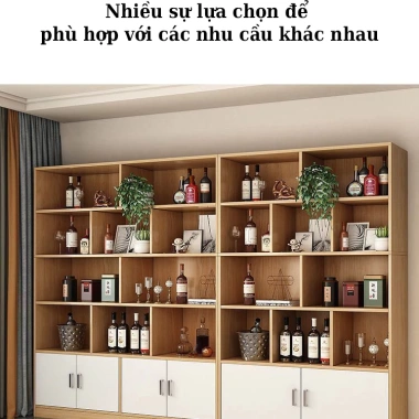 Tủ rượu phòng khách Decoman D80 kệ vang và sách đa ngăn, hiện đại, 1.654.000 VND