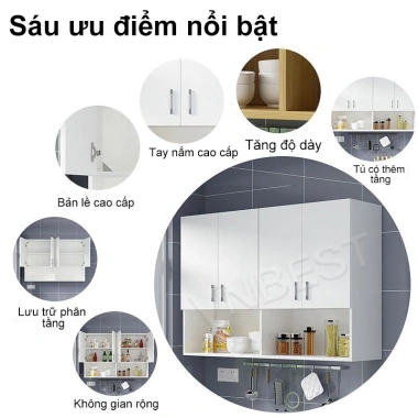Tủ treo tường đa năng kệ bếp và phòng tắm - Tiết kiệm không gian, giá 229.000đ