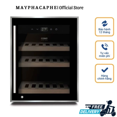 Tủ Trữ Rượu Vang Caso WINESAFE 12 Chai Thép Không Gỉ, Độ Ồn Thấp, Cảm Ứng, Nhập Đức, BH 12 Tháng Tủ Trữ Rượu Vang Caso WINESAFE 12 Chai Thép Không Gỉ, Độ Ồn Thấp, Cảm Ứng, Nhập Đức, BH 12 Tháng