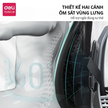 Tựa lưng ghế công thái học Deli - chống còng mỏi lưng, thoáng khí ABS cho mọi ghế, phù hợp dân văn phòng 2