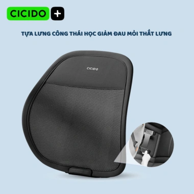 Tựa lưng ghế ô tô CICDO - Đệm công thái học giảm đau lưng, dùng cho xe hơi & văn phòng, giá 399.000₫