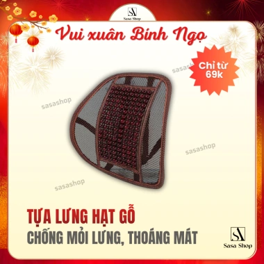 Tựa Lưng Hạt Gỗ Ghế Ô Tô và Văn Phòng - Chống Mỏi Lưng, Thoáng Mát, Giá Ưu Đãi 74.990₫