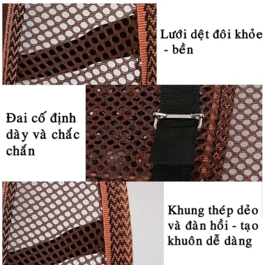 Tựa Lưng Lưới Đan Hạt Gỗ XCHAT Cho Ô tô và Văn Phòng - Chống Mỏi Lưng, Bảo Vệ Cột Sống, Giá 129k