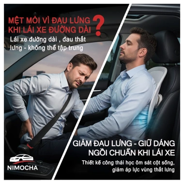 Tựa Lưng Ô Tô Anjuny Lưới Công Thái Học Có Quạt Làm Mát - Giảm Đau Mỏi Lưng Khi Lái Xe Dài 269k 2