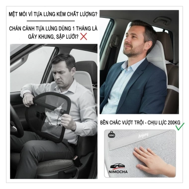 Tựa Lưng Ô Tô Anjuny Lưới Công Thái Học Có Quạt Làm Mát - Giảm Đau Mỏi Lưng Khi Lái Xe Dài 269k 6