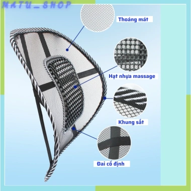 Tựa lưng ô tô, ghế văn phòng massage, chống mỏi lưng, bảo vệ cột sống - 53.250₫ 3