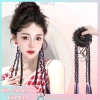 Tua Rua Lông Tơ Xoăn - Tóc Giả Xoắn Bện Hoa Bud Đuôi Ngựa Dài, Giảm còn 65.450₫