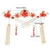 Tua Rua Nhựa HARRIETTLO Kẹp Tóc Cưới Hoa Bông, Trang Sức Dangling Hanfu 2