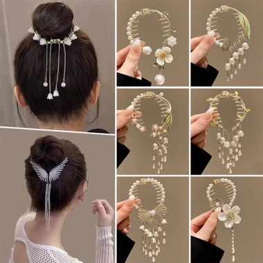 Tua Rua Tóc Nữ Đuôi Ngựa Cố Định Siêu Cổ Tích Ngọc Trai - Giá 20.399đ 3