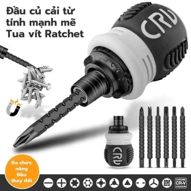 Tua vít trợ lực đảo chiều nam châm thép CR-V bền bỉ đa năng tiết kiệm sức lao động