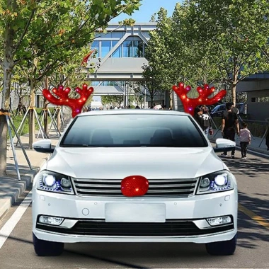 Tuần lộc gạc và mũi đỏ trang trí Giáng sinh cho ô tô, xe tải, SUV, Van - phụ kiện quà tặng pomervn giảm giá 22% 6