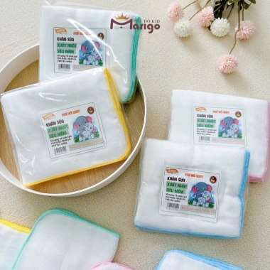 Túi 10 Cái Khăn Sữa Marigo Phú Đô 100% Cotton Mềm Mịn An Toàn cho Da Sơ Sinh - 85.500₫
