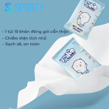 Túi 10 khăn giấy ướt SPORTY PS5 - Nhỏ gọn, an toàn cho trẻ em và người lớn, dày dặn, đóng gói chắc chắn, chỉ 8.000 VND 2 Túi 10 khăn giấy ướt SPORTY PS5 - Nhỏ gọn, an toàn cho trẻ em và người lớn, dày dặn, đóng gói chắc chắn, chỉ 8.000 VND 2