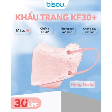 Túi 10 khẩu trang BISOU KF30+ chống nắng UV 96% - Nhiều màu xanh rêu, chỉ 17.000₫ 10