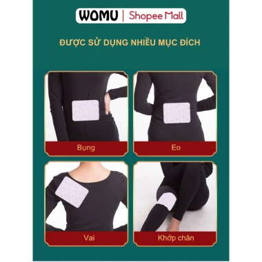 Túi 10 miếng dán giữ nhiệt thảo dược Womu Cô Gái - Giữ 14h, giảm đau bụng kinh, giá 99.000 VND 2