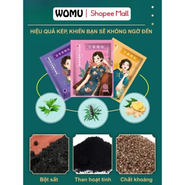 Túi 10 miếng dán giữ nhiệt thảo dược Womu Cô Gái - Giữ 14h, giảm đau bụng kinh, giá 99.000 VND 5