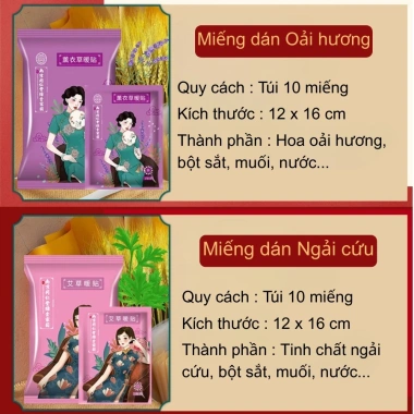 Túi 10 miếng dán giữ nhiệt thảo dược Womu Cô Gái - Giữ 14h, giảm đau bụng kinh, giá 99.000 VND 8
