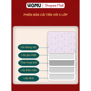 Túi 10 miếng dán giữ nhiệt thảo dược Womu Cô Gái - Giữ 14h, giảm đau bụng kinh, giá 99.000 VND 9