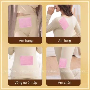 Túi 10 miếng dán tăng nhiệt giảm đau bụng kinh giữ ấm cơ thể khớp thảo dược - 55k