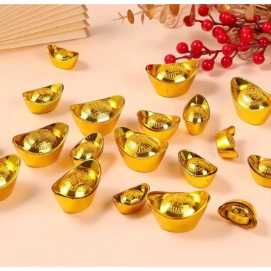 Túi 10 thỏi vàng trang trí bánh kem sinh nhật thần tài - Set quà Tết giá 7.000₫