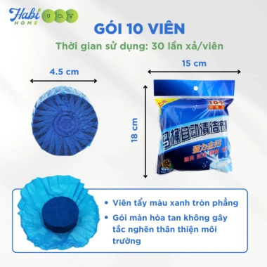 Túi 10 viên khử mùi tẩy bồn cầu 2X - Diệt khuẩn, tẩy sạch vết bám, giá 5.610₫ 3 Túi 10 viên khử mùi tẩy bồn cầu 2X - Diệt khuẩn, tẩy sạch vết bám, giá 5.610₫ 3