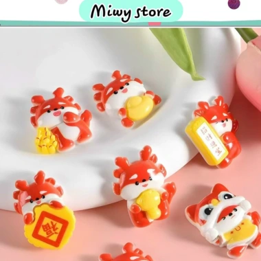 Túi 100 Charm + Sticker Tết Miwy - Năm Mới DIY Trang Trí, Dép Sục Giá 35.000