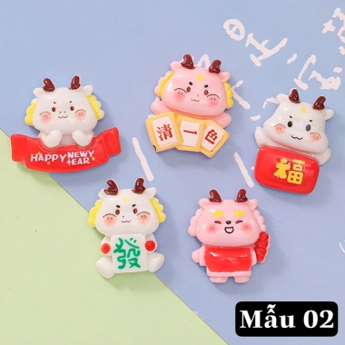 Túi 100 Charm + Sticker Tết Miwy - Năm Mới DIY Trang Trí, Dép Sục Giá 35.000