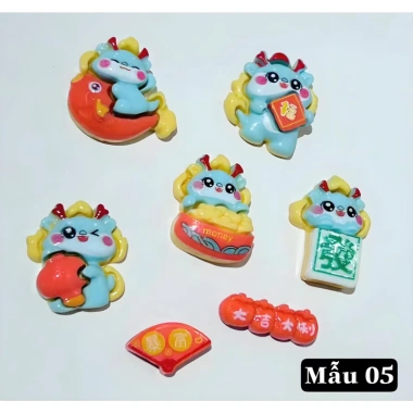 Túi 100 Charm + Sticker Tết Miwy - Năm Mới DIY Trang Trí, Dép Sục Giá 35.000