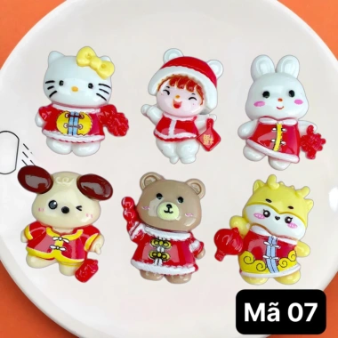 Túi 100 Charm + Sticker Tết Miwy - Năm Mới DIY Trang Trí, Dép Sục Giá 35.000