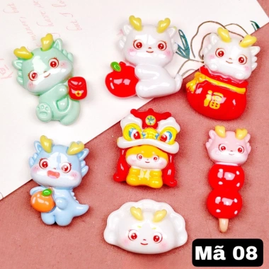 Túi 100 Charm + Sticker Tết Miwy - Năm Mới DIY Trang Trí, Dép Sục Giá 35.000
