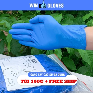 Túi 100 chiếc Găng tay cao su xanh Nitrile siêu bền, dày dặn co giãn - 90.000đ 3