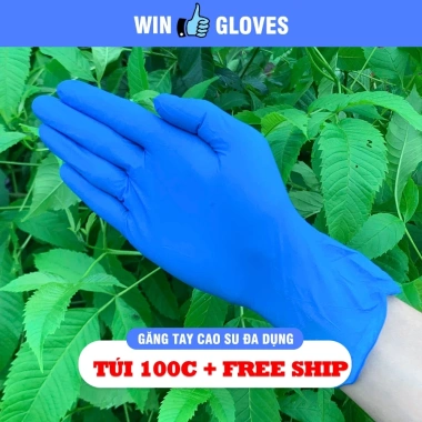 Túi 100 chiếc Găng tay cao su xanh Nitrile siêu bền, dày dặn co giãn - 90.000đ 6