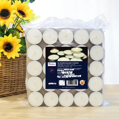 Túi 100 nến tealight P khử mùi Eden Candle FTRAMART EDC320 Trắng - cháy 4h, không khói, an toàn sức khỏe, giảm giá 20%