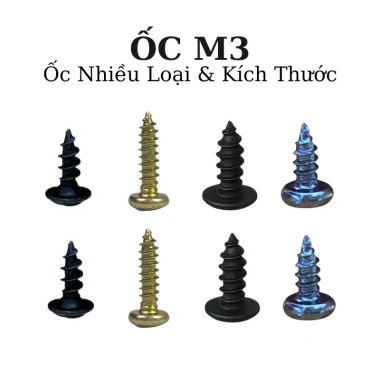 Túi 1.000 con Ốc vít nhọn M3 đủ loại Nhiều kích thước - Linh Kiện Quỳnh Diễn