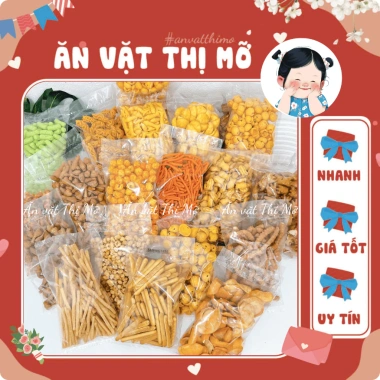 Túi 100G Snack ăn vặt tổng hợp - Bánh quẩy sấy giòn, Bim Bim đa dạng, Giá 14.693 VND
