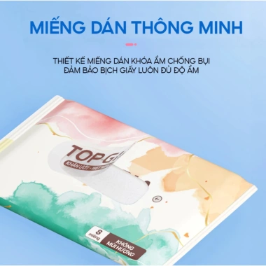 Túi 10/5 Khăn Ướt Mini TOPGIA Không Mùi - Gói Nhỏ Gọn Tiện Lợi Cho Bé Đi Học và Chơi, 14.000đ 3