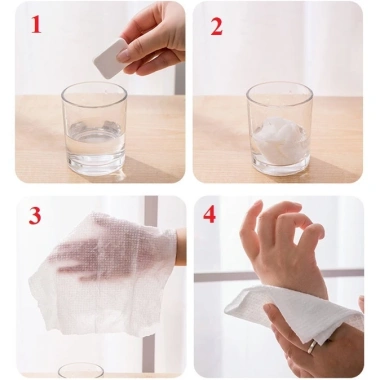 Túi 20 Khăn Nén Du Lịch Hàn Quốc - Túi Zip 1 Lần Tiện Lợi 19x21cm Giá 18.000₫ 7
