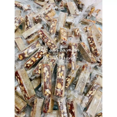 Túi 250/500gr Kẹo Chuối Gừng Cốt Dừa Đậu Phộng Bánh Tráng Viên Dài Giá chỉ 59.000đ 4