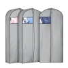 Túi 3 chiều bảo quản áo vest, áo đầm, khóa kéo treo tủ, màu xám, cửa sổ nhựa trong 60x10x165cm, chỉ 99.000đ